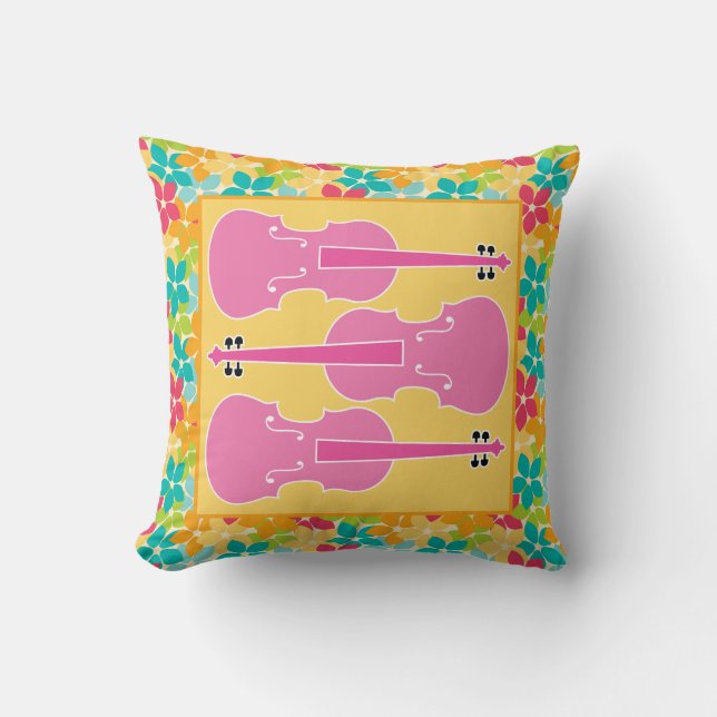 Coussin Carreau de cadeau de musique de joueur d'alto (Recto)