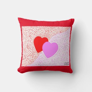 Coussin Carreau de carré de surprise de coeur avec le
