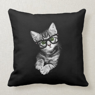 Coussin Carreau de chaton de hippie et d'amoureux des