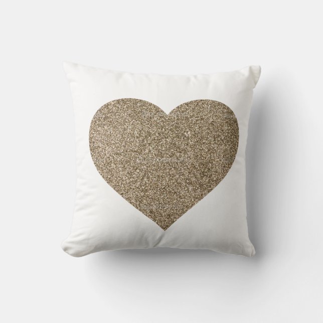 Coussin Carreau de coeur de parties scintillantes (Recto)