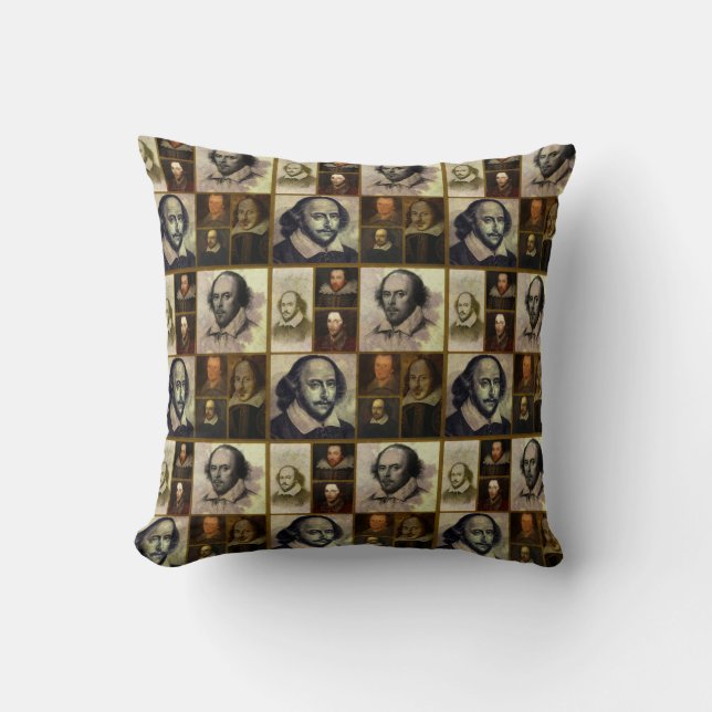 Coussin Carreau de collage de Shakespeare (Recto)