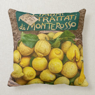 Coussin Carreau de coton de citrons de Monterosso