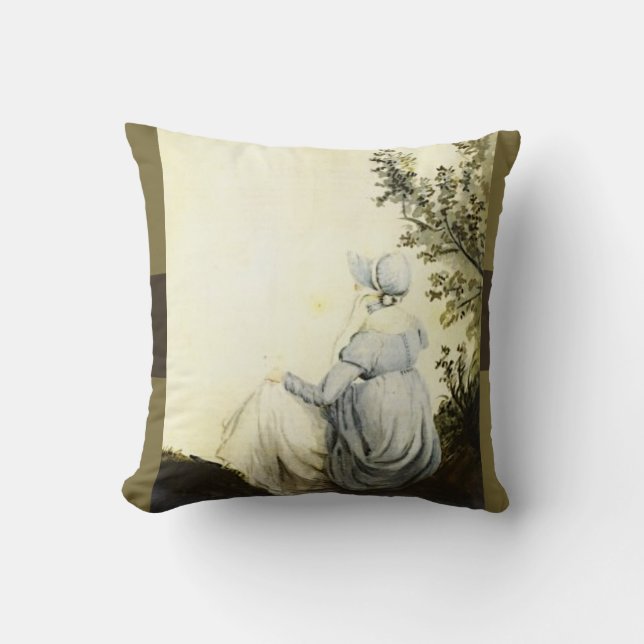 Coussin Carreau de coutume de Jane Austen (Recto)