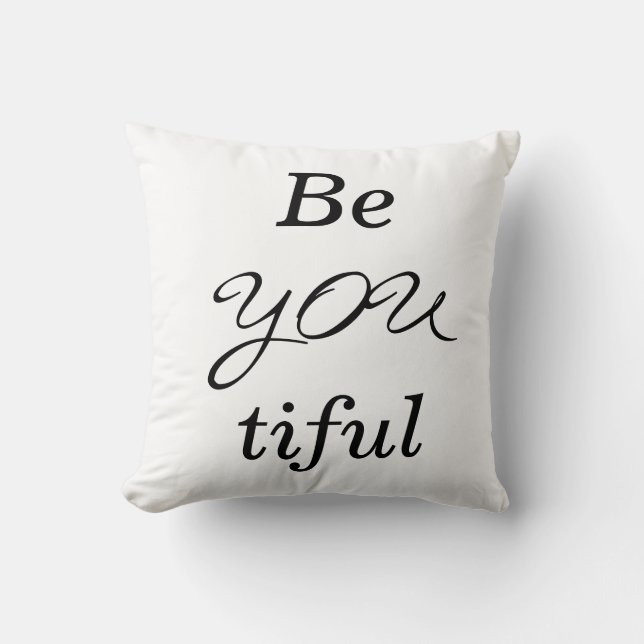 Coussin Carreau de décor des textes de BeYOUtiful (Recto)