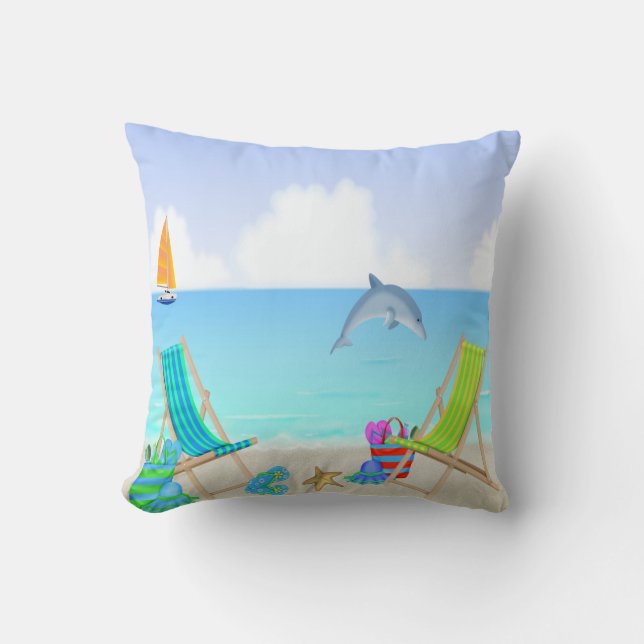 Coussin Carreau de détente de plage (Recto)