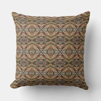 Coussin Carreau de diamant tribal moderne abstrait terreux