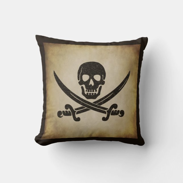 Coussin Carreau de drapeau de pirate de jolly roger (Recto)
