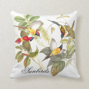Coussin Carreau de faune d'animaux d'oiseaux de Gould