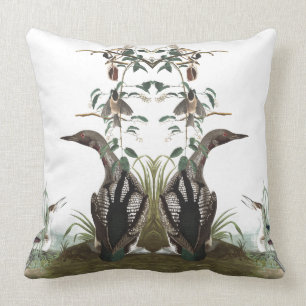 Coussin Carreau de faune de collage d'oiseaux d'Audubon