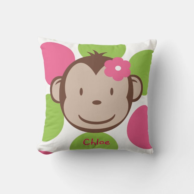 Coussin Carreau de fille de singe de mod (Recto)