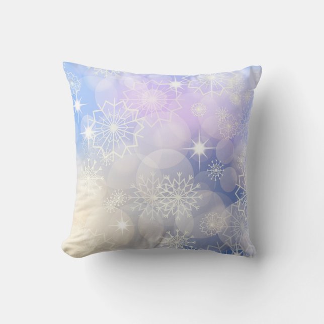 Coussin Carreau de flocons de neige de vacances (Recto)
