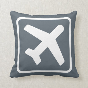 Coussin Carreau de gris d'icône de départ d'avion