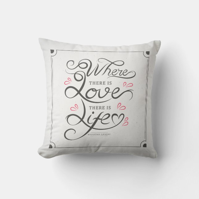 Coussin Carreau de inspiration de la citation | d'amour et (Recto)