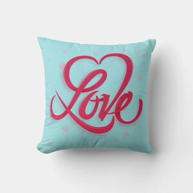 Coussin Carreau de la typographie | de Saint-Valentin (Recto)
