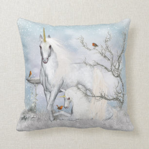 Coussin Carreau de licorne d'hiver d'imaginaire - Cussion