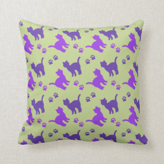 Coussin Carreau de MoJo de chats et d'empreintes de pattes