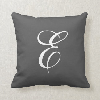 Coussin Carreau de monogramme de gris et de blanc de