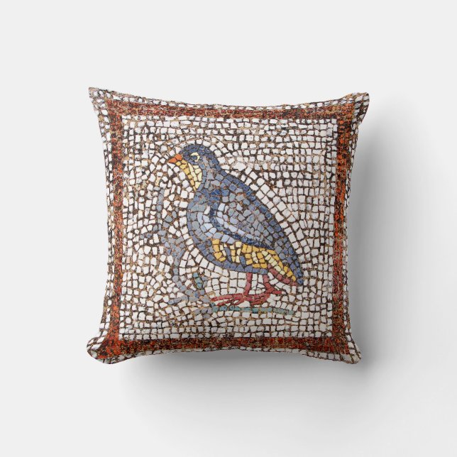 Coussin Carreau de mosaïque d'oiseau de Kos (Recto)