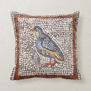 Coussin Carreau de mosaïque d'oiseau de Kos