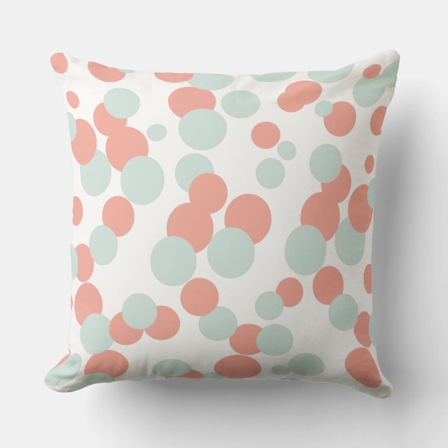 Coussin Carreau de motif de confettis de bulles de corail (Recto)