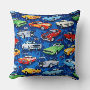 Coussin Carreau de motif de voitures de muscle