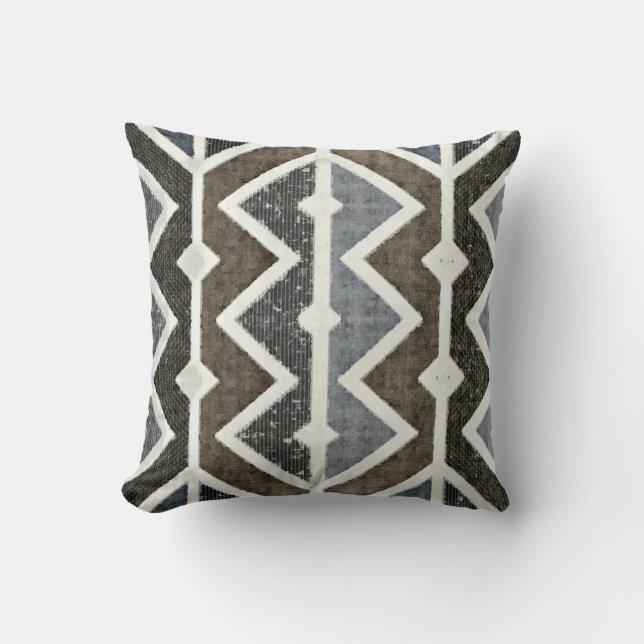 Coussin Carreau de motif de zigzag de diamants à l'état (Recto)