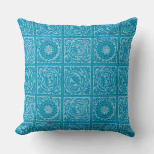 Coussin Carreau de motif vintage bleu de William Morris Di