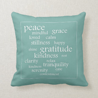 Coussin Carreau de mots de sérénité et de paix