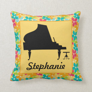 Coussin Carreau de musique personnalisé par silhouette de