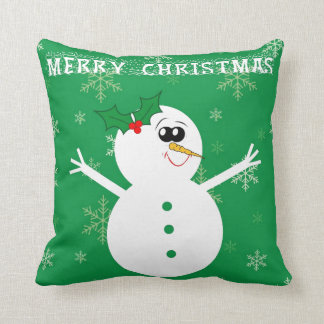 Coussin Carreau de Noël de bonhomme de neige