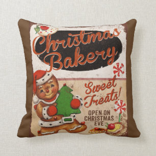 Coussin Carreau de pain d'épice de boulangerie de Noël