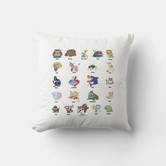 Coussin Carreau de pari d'Aleph d'hébreu (alphabet) (Recto)