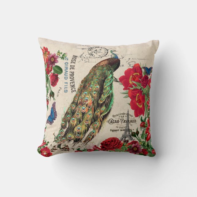 Coussin Carreau de Paris de fleur de cacao de roses (Recto)