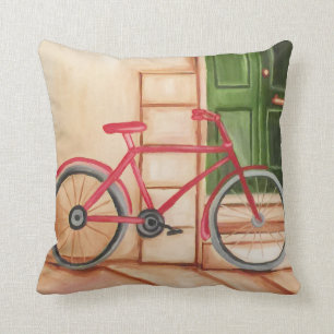 Coussin Carreau de peinture à l'huile de bicyclette,