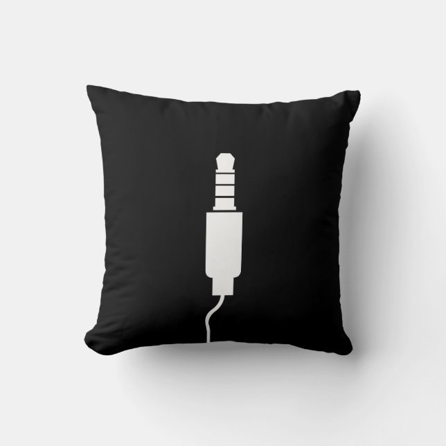 Coussin Carreau de pictogramme de Jack d'écouteur (Recto)