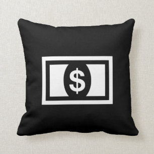 Coussin Carreau de pictogramme de monnaie fiduciaire