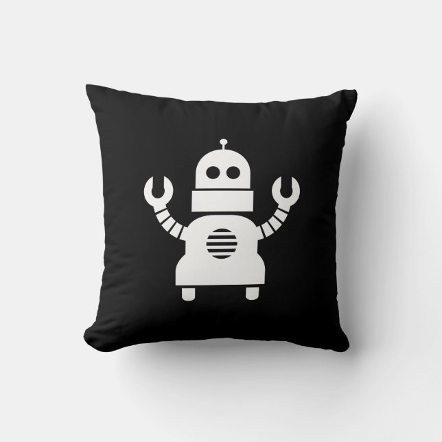 Coussin Carreau de pictogramme de robot (Recto)