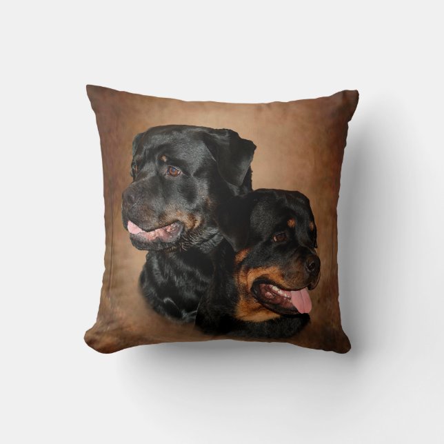 Coussin Carreau de polyester de rottweiler (Recto)