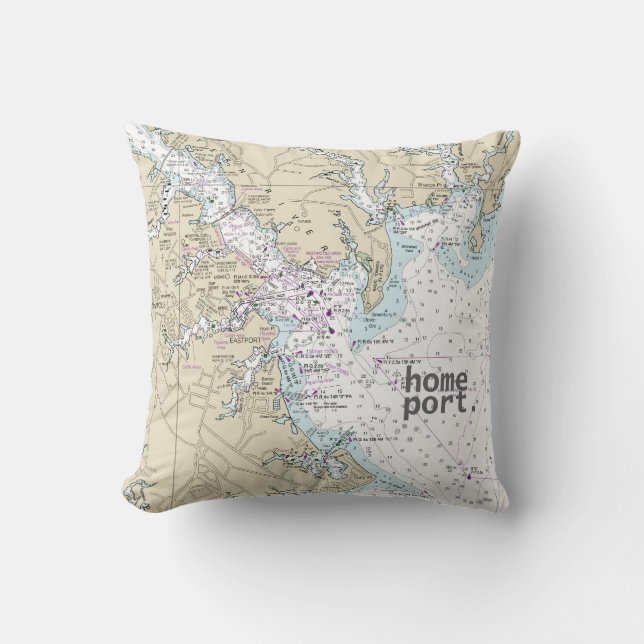 Coussin Carreau de port d'attache d'Annapolis (Recto)