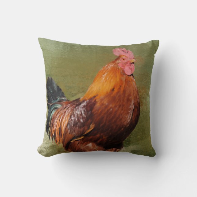Coussin Carreau de poulet peint par huile (Recto)
