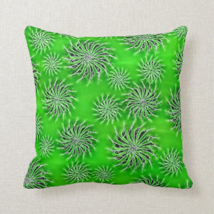 Coussin Carreau de rotation vert de motif d'énergie
