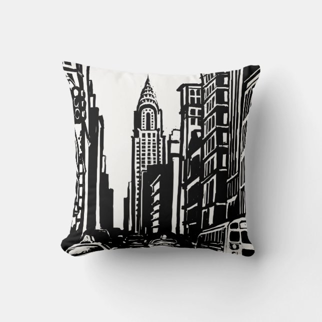 Coussin Carreau de rue de New York City (Recto)