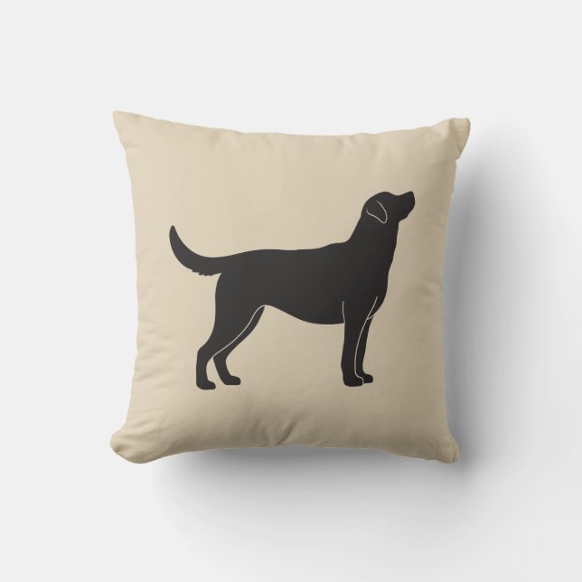 Coussin Carreau de silhouette de chien de labrador (Recto)