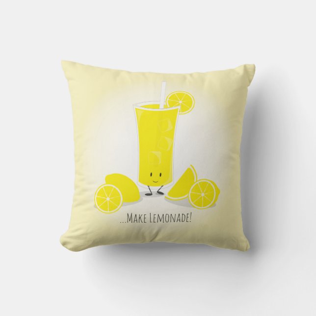 Coussin Carreau de sourire en verre | de limonade (Recto)