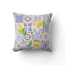Carreau de style méditerranéen à motif de citron à