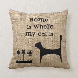 Coussin Carreau de toile de jute de Faux pour des amoureux