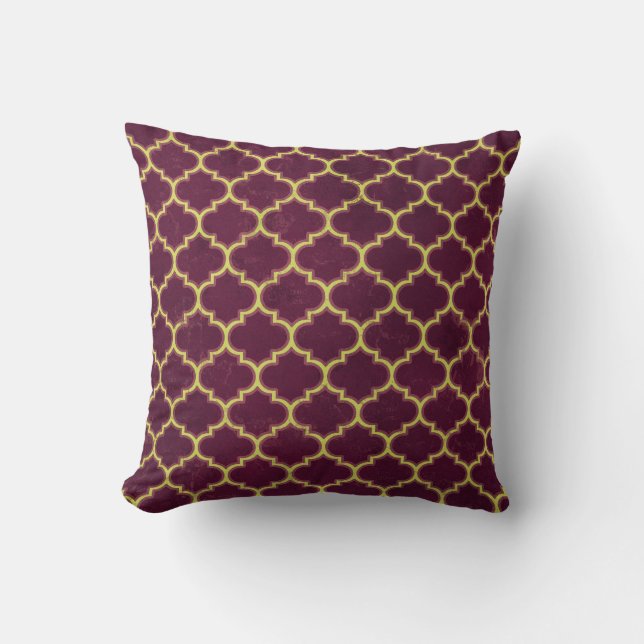Coussin Carreau de trellis de prune de mille et une nuits (Recto)