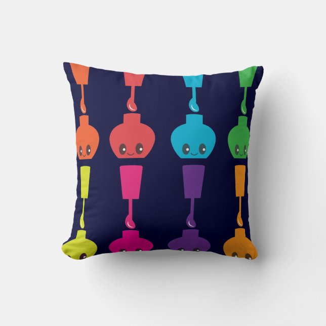Coussin Carreau de vernis à ongles de Kawaii (Recto)