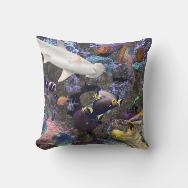 Coussin Carreau de vie marine (Recto)