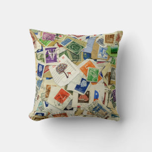 Coussin Carreau de voyage de collage de timbre-poste